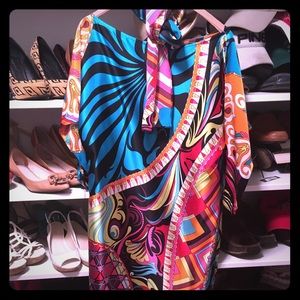 ❤️🧡Silk dress!! Stunning color!💚💜